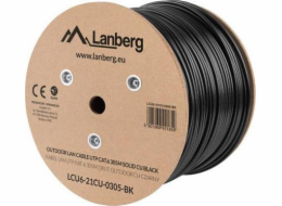 Lanberg Lanberg UTP instalační kabel, kat.6, VENKOVNÍ CU drát, 305m, černý