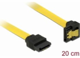 Delock Cable SATA - Kabel SATA - Serial ATA 150/300/600 - SATA (F) do SATA (F) - 20 cm - dolů zahnutý konektor, opatřený západkou, přímý konektor - žlutá