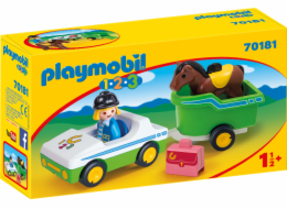 Auto s přívěsem pro koně Playmobil, 1.2.3, 5 dílků