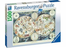 Puzzle 1500 dílků Mapa s fantastickými zvířaty