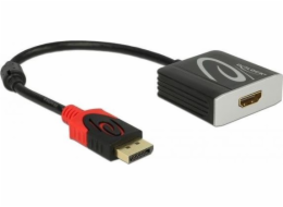 Delock - Video adaptér - DisplayPort s piny (male) do HDMI se zdířkami (female) - 20 cm - šedá, černá