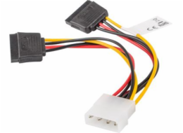 LANBERG Molex (M) na 2x SATA (F) kabel 15cm 