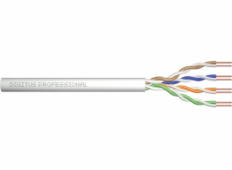 Digitus Instalační datový kabel Cat.5e, U/UTP, Dca, plný vodič, AWG 24/1, LSOH, 500 m, cívka, šedý