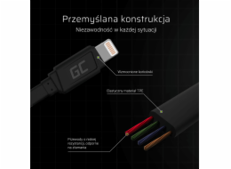 USB zelená buňka GcMatte Lightning Plochý kabel 25 cm s rychlým nabíjením kabelu Apple 2.4A