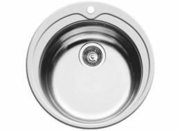 Pyramis Kiba 1B steel sink 100053701 smooth polished 1 bowl 48.5 cm diameter silver