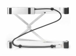 DIGITUS skládací stojan na notebook s integrovaným 5 Portovým USB 3.0 rozbočovačem, PD Nabíjení, vstup USB-C , stříbrný