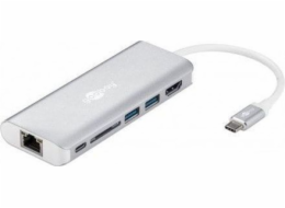 goobay USB-C víceportový adaptér HDMI USB CR RJ45 PD
