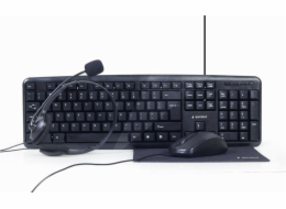 Gembird KBS-UO4-01 4in1 office set  keyboard  mouse  headphones  mouse pad  US layout