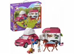 Schleich 42535 Dobrodružné auto s přívěsem a koněm