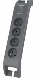 Philips přepěťová ochrana 4 zásuvkový napájecí pásek 2 m šedá (SPN3140A/60)