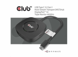 Club3D Video hub MST (Multi Stream Transport) USB-C 3.2 Gen1 na 3x DisplayPort 1.4 4K60Hz