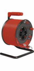 EMOS Predlžovací kábel na bubne 50 m / 4 zásuvky / s vypínačom / červený / PVC / 230V / 1,5 mm2