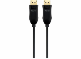 PremiumCord Optický DisplayPort 1.3/1.4 přípojný kabel M/M, zlacené konekt. 10m