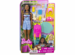 Barbie “It takes two! Camping” Spielset mit Brooklyn Puppe, Hündchen und Accessoires
