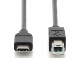Kabel polaczeniowy USB 2.0 HighSpeed Typ USB C/B M/M, Power Delivery, czarny 1,8m