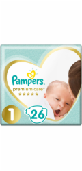 Pampers Premium Care Plenky Velikost 1, 2kg-5kg, 26ks