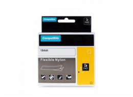 PRINTLINE kompatibilní páska s DYMO 18491, 19mm, 3.5m, černý tisk/žlutý podklad, RHINO, nylonová, flexibilní