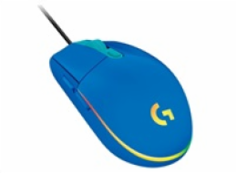 Myš Logitech G102 Lightsync Blue, optická, drátová, herní, podsvícená, 8000 DPI, modrá