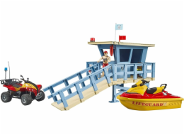 bworld Life Guard Station mit Quad und Personal Water Craft, Spielfigur