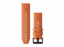 Garmin Řemínek pro fenix6X - QuickFit 26, silikonový, oranžový, černá přezka