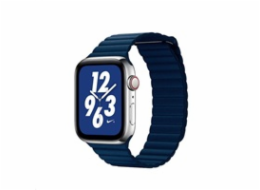 Coteetci kožený magnetický řemínek Loop Band pro Apple Watch 38 / 40mm tmavě modrý WH5205-DB