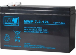 MPL MW POWER MWP 7.2-12L UPS battery Lead-acid accumulator VRLA AGM Maintenance-free 12 V 7 2 Ah Black