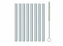 KELA Brčka skleněná s čistítkem GRACE 15 cm sada 9 ks KL-12537