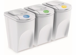 PROSPERPLAST Sada 3 odpadkových košů IKWB35S3 SORTIBOX bílá 3 x 35 l