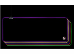 GEMBIRD Podložka pod myš MP-GAMELED-L, USB, RGB podsvícení, herní, 300x800mm, látková, černá