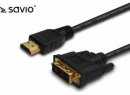 Savio CL-139 adaptér k video kabelům 1,8 m DVI-A HDMI Typ A (standardní) Černá