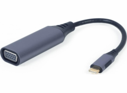 Gembird adaptér USB-C (M)  na VGA (F), 0.15m kábel, šedý