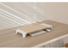 POUT Eyes6 - Monitor stand with quick charger  light wood (maple) colour with white finish