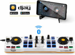 Hercules DJControl Control MIX Bluetooth Pour Smartphone et tablettes ( Andoid e 2 channels Black  White  Yellow