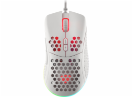 Genesis herní optická myš KRYPTON 555/Herní/Optická/8 000 DPI/Drátová USB/Bílá