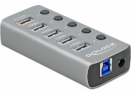 Delock USB 3.2 Gen 1 Hub mit 4 Ports + 1 Schnellladeport, USB-Hub 63262