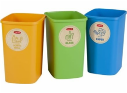 CURVER ECO Friendly 3 x 25 l Set košů na tříděný odpad, modrá, zelená, žlutá 02174-999