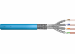 Digitus Instalační datový komunikační kabel DIGITUS Cat.6A, S / FTP, Eca, pevný, AWG 23/1, LSOH, 50m, modrý, zabalený ve fólii