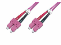 DIGITUS Fiber Optic Patch Cord, SC to SC, Multimode OM4 - 50/125 µ, Duplex, color RAL4003 Length 2m