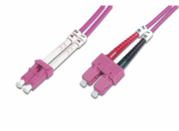DIGITUS Fiber Optic Patch Cord, LC to SC, Multimode OM4 - 50/125 µ, Duplex, color RAL4003 Length 3m