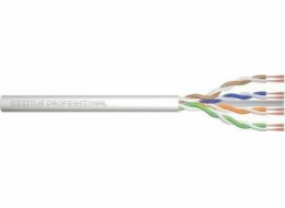 DIGITUS Propojovací kabel CAT 6 U-UTP, surová délka 305 m, papírová krabička, AWG 26/7, LSZH, simplex, barva šedá