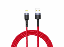 Tellur Data cable USB to Lightning with LED Light, 3A, 1.2m Red