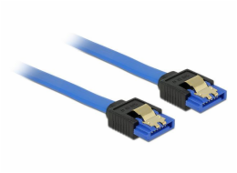 Delock Cable SATA 6 Gb/s receptacle straight > SATA receptacle straight 20 cm blue with gold clips 