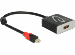 Delock Adapter mini Displayport 1.2 male > HDMI female 4K Active - Nástroj pro převod videa - Parade PS176 - DisplayPort - HDMI - černá