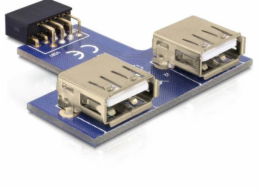 Delock USB pin konektor samice > 2 x USB 2.0 samice - nahoru
