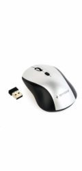 GEMBIRD Myš MUSW-4B-02-BS, černo-stříbrná, bezdrátová, USB nano receiver