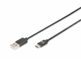 Digitus Připojovací kabel USB C na A  1,0 m, 3A, 480 MB, verze 2.0