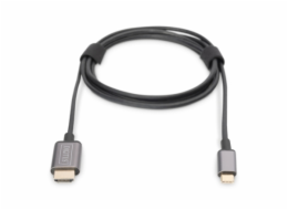 Kabel adapter HDMI 4K 30Hz na USB Typ C 3.1 metalowa obudowa HQ czarny 1.8m