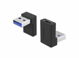 PremiumCord USB redukce USB-C  - USB3.0 typ A  (F/M), zahnutá 90°