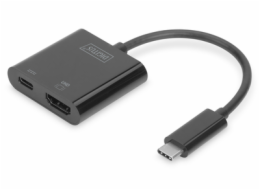 DIGITUS USB Type C to HDMI Adapter 4K/60Hz + USB C PD black