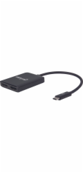 MANHATTAN Rozdělovač, MST Hub, USB-C na Dual DisplayPort Adaptér, černý